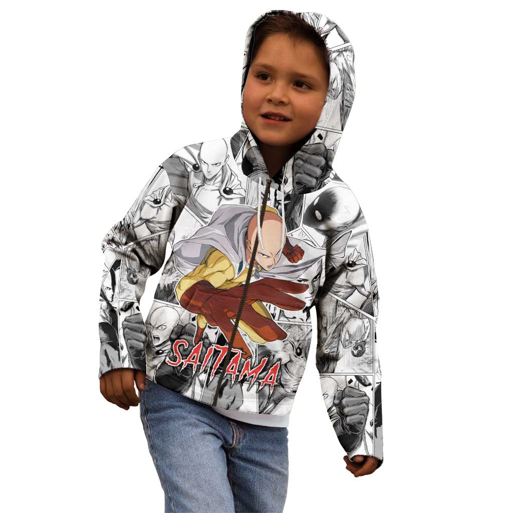 Saitama - One Punch Man Kid Hoodie Anime Mix Manga Style