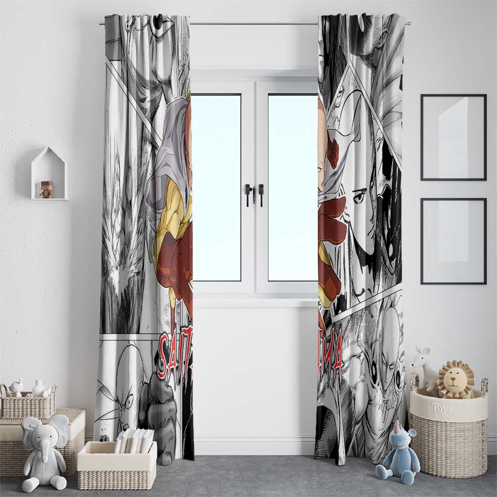 Saitama - One Punch Man Window Curtain Anime Mix Manga Style
