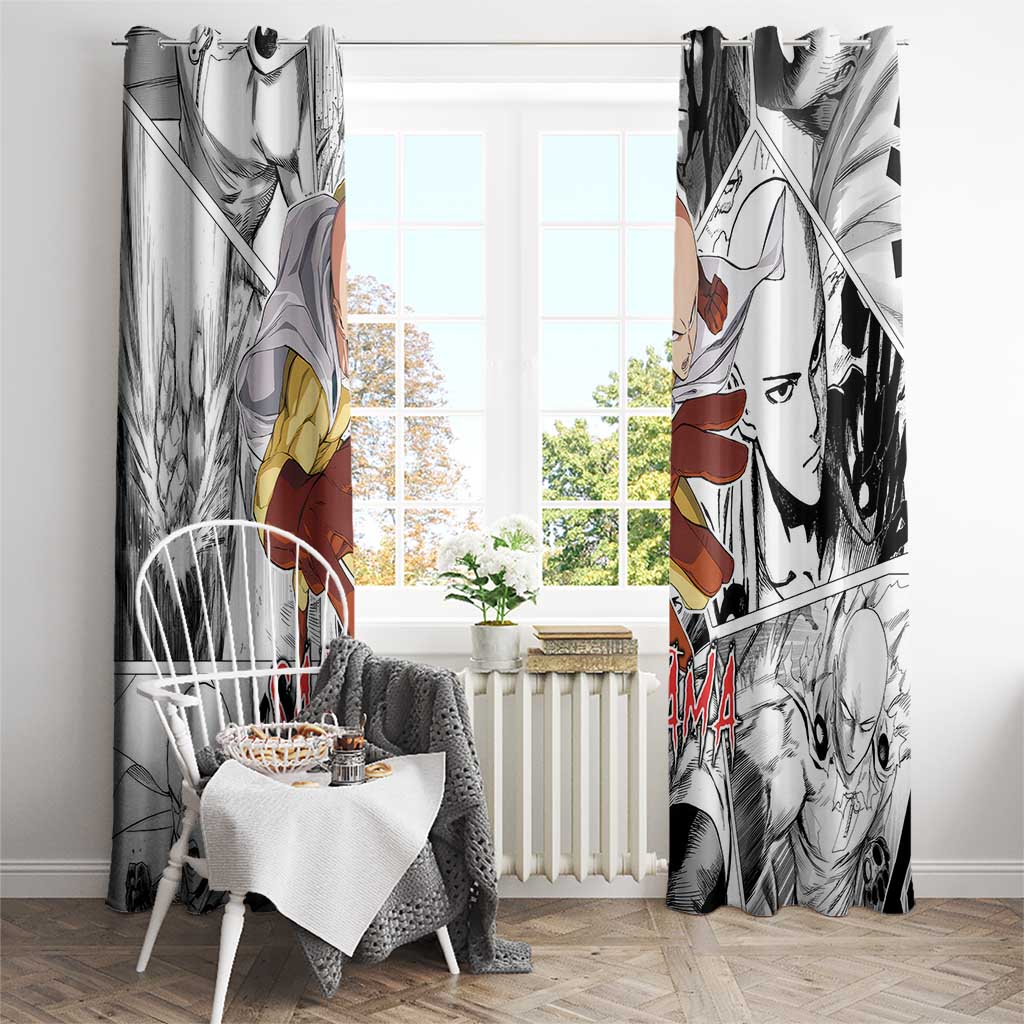 Saitama - One Punch Man Window Curtain Anime Mix Manga Style