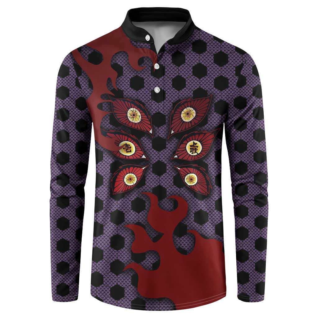 Kokushibou - Demon Slayer Button Sweatshirt Anime Style