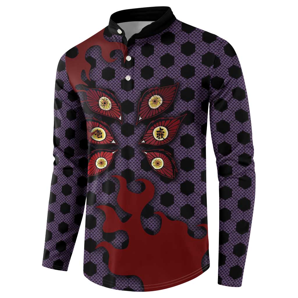 Kokushibou - Demon Slayer Button Sweatshirt Anime Style