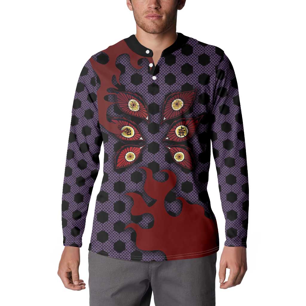 Kokushibou - Demon Slayer Button Sweatshirt Anime Style
