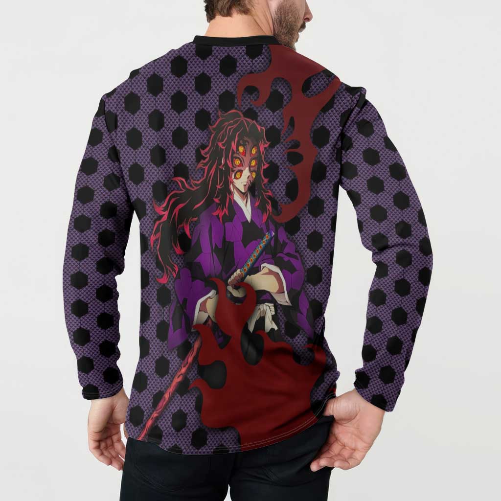 Kokushibou - Demon Slayer Button Sweatshirt Anime Style