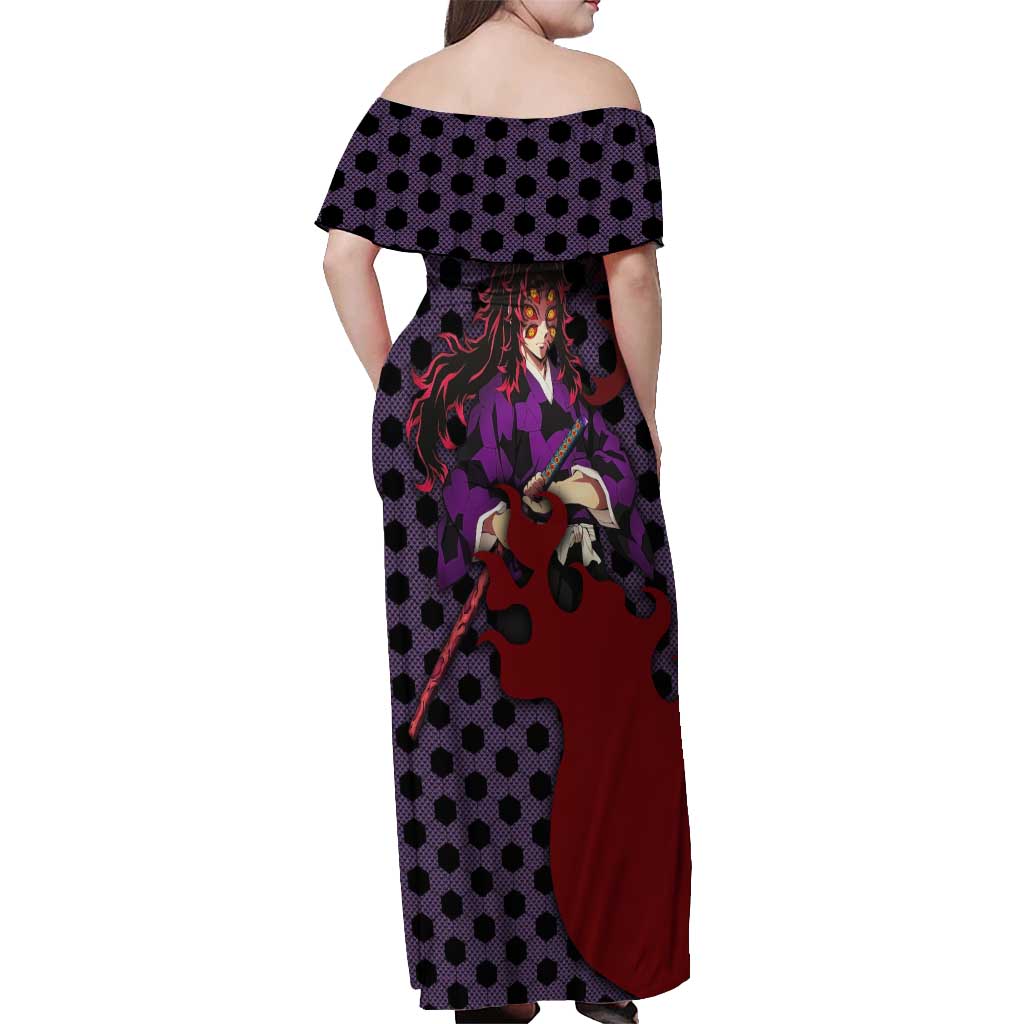 Kokushibou - Demon Slayer Off Shoulder Maxi Dress Anime Style