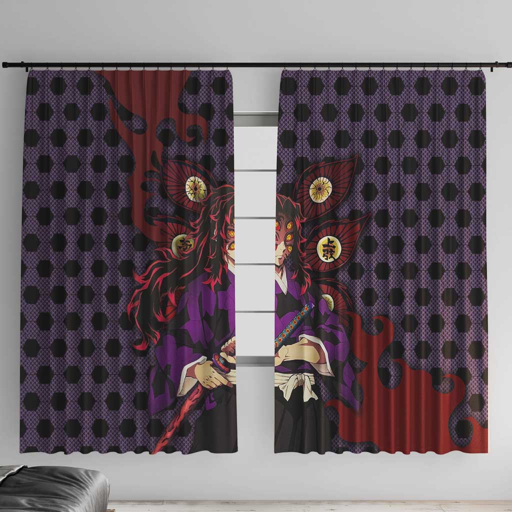 Kokushibou - Demon Slayer Window Curtain Anime Style