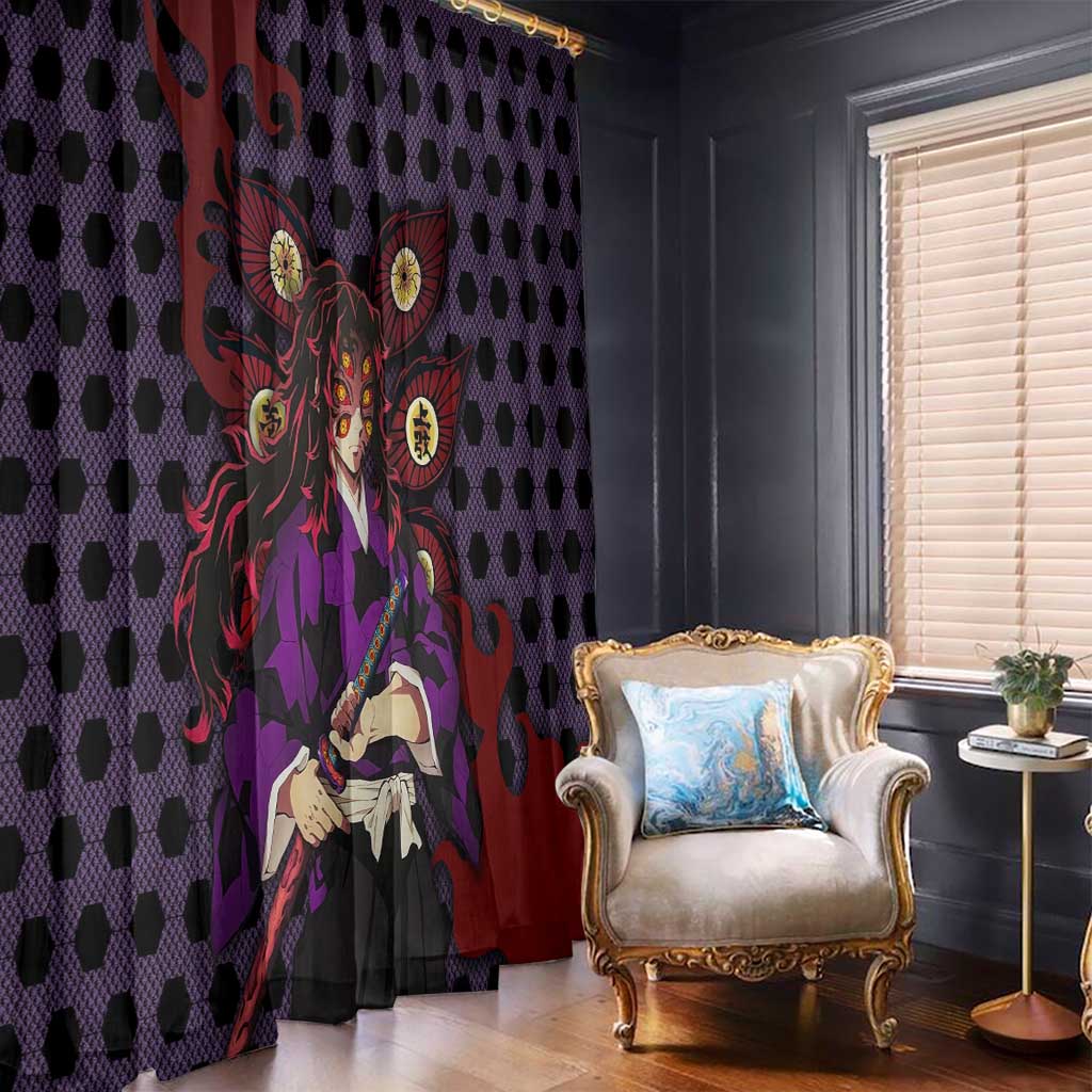 Kokushibou - Demon Slayer Window Curtain Anime Style