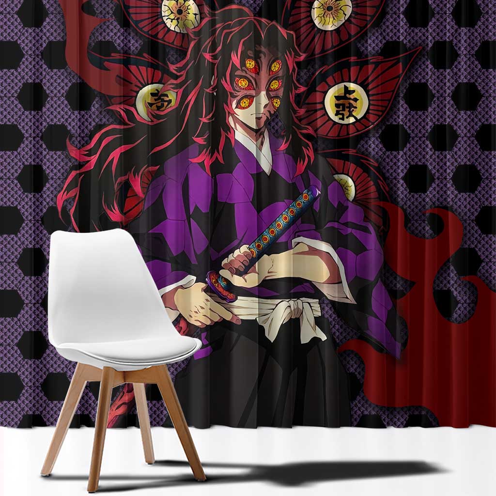 Kokushibou - Demon Slayer Window Curtain Anime Style