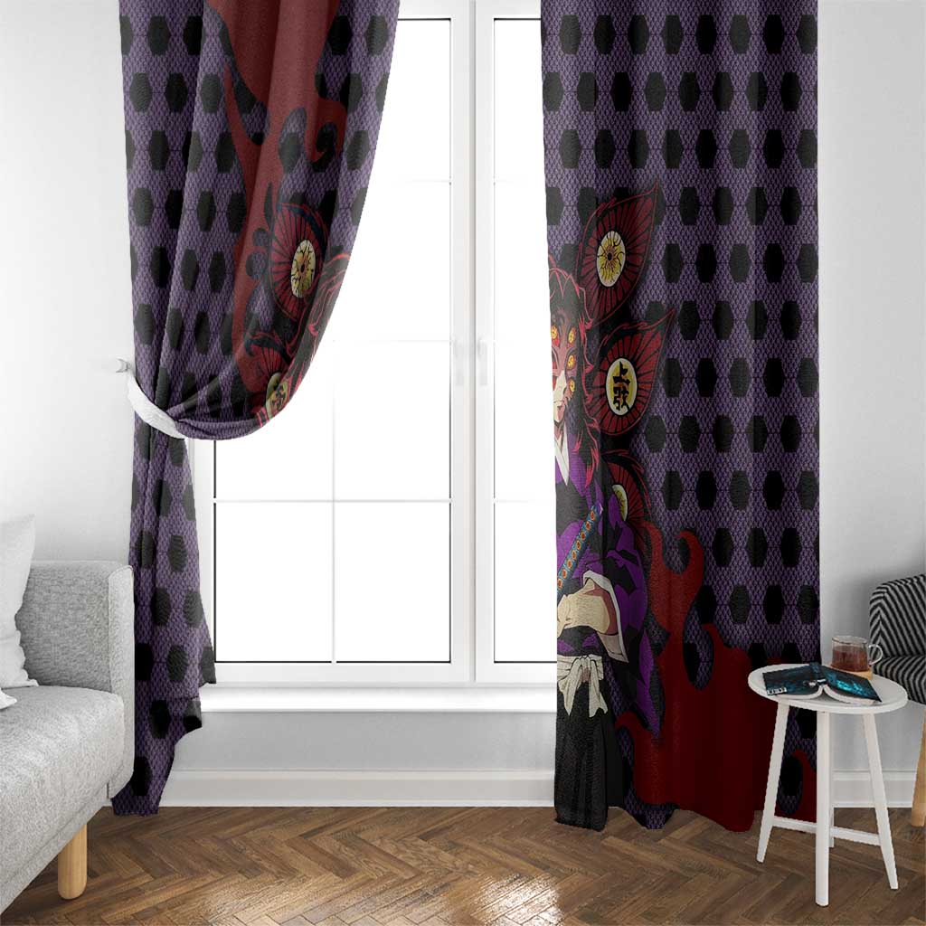 Kokushibou - Demon Slayer Window Curtain Anime Style