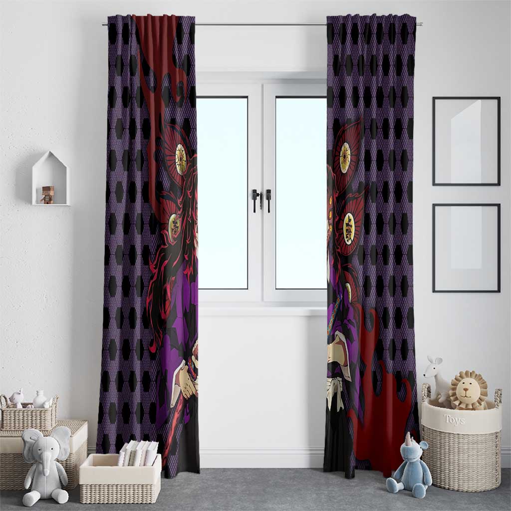 Kokushibou - Demon Slayer Window Curtain Anime Style