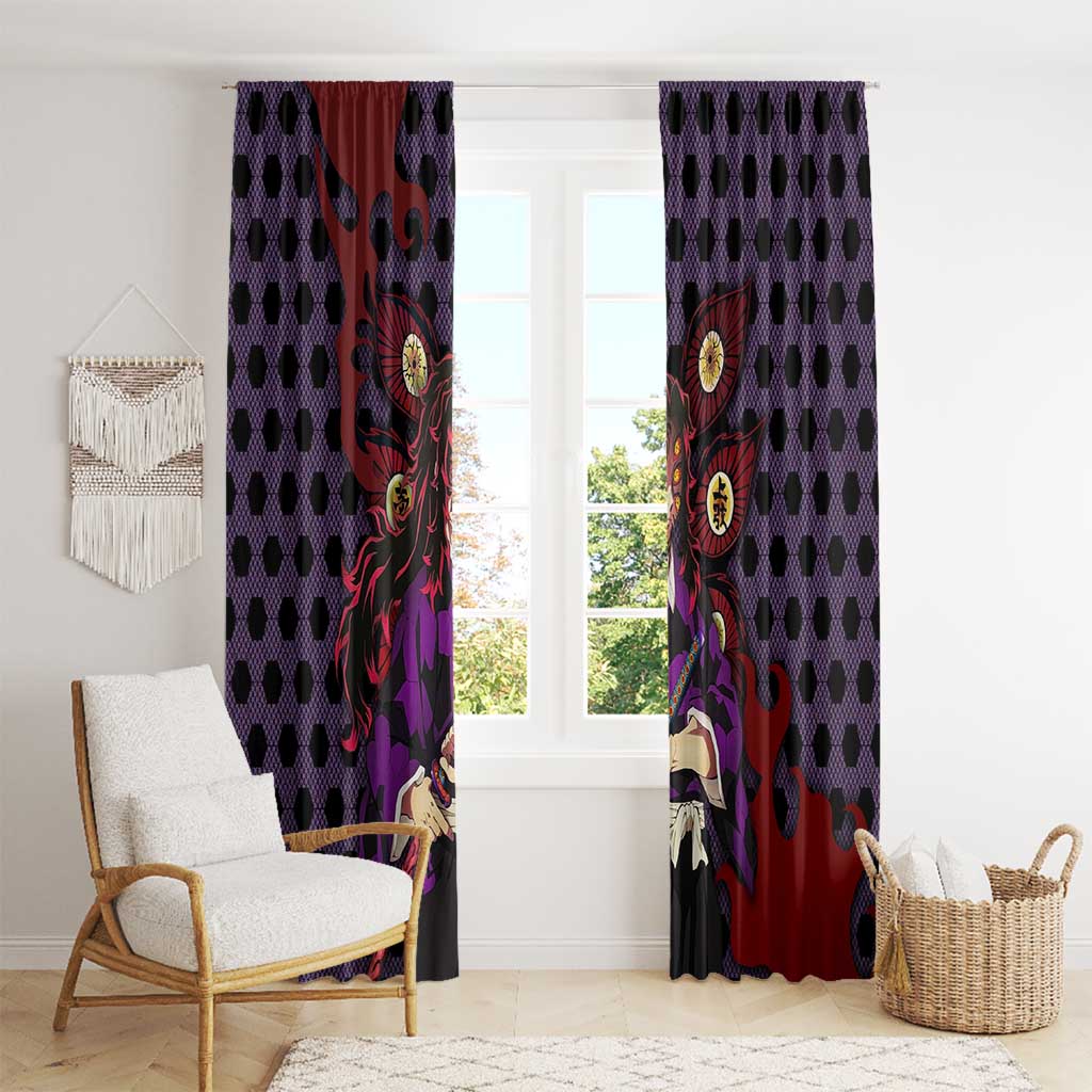 Kokushibou - Demon Slayer Window Curtain Anime Style