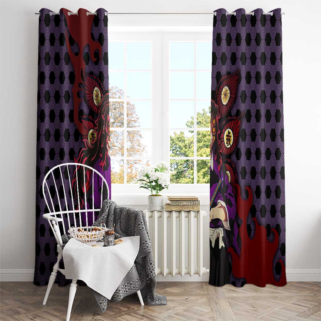 Kokushibou - Demon Slayer Window Curtain Anime Style