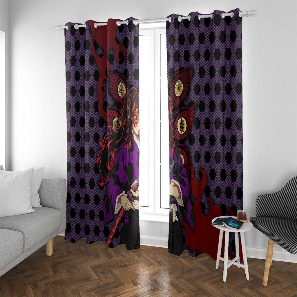 Kokushibou - Demon Slayer Window Curtain Anime Style