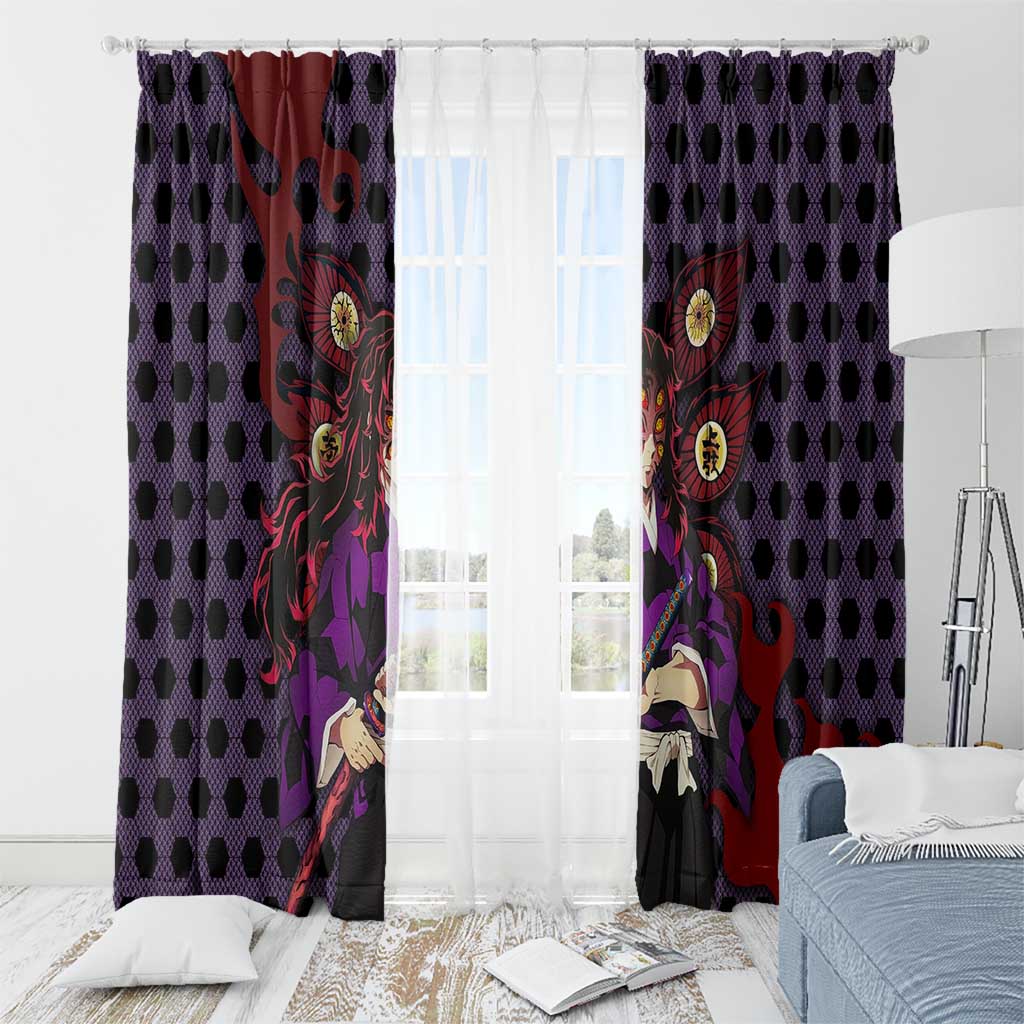 Kokushibou - Demon Slayer Window Curtain Anime Style