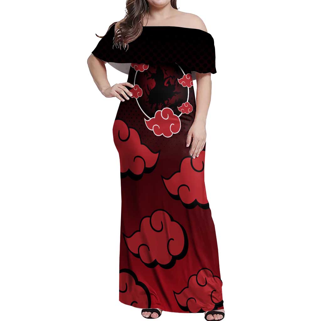 Akatsuki Itachi Uchiha - Naruto Off Shoulder Maxi Dress Anime Style