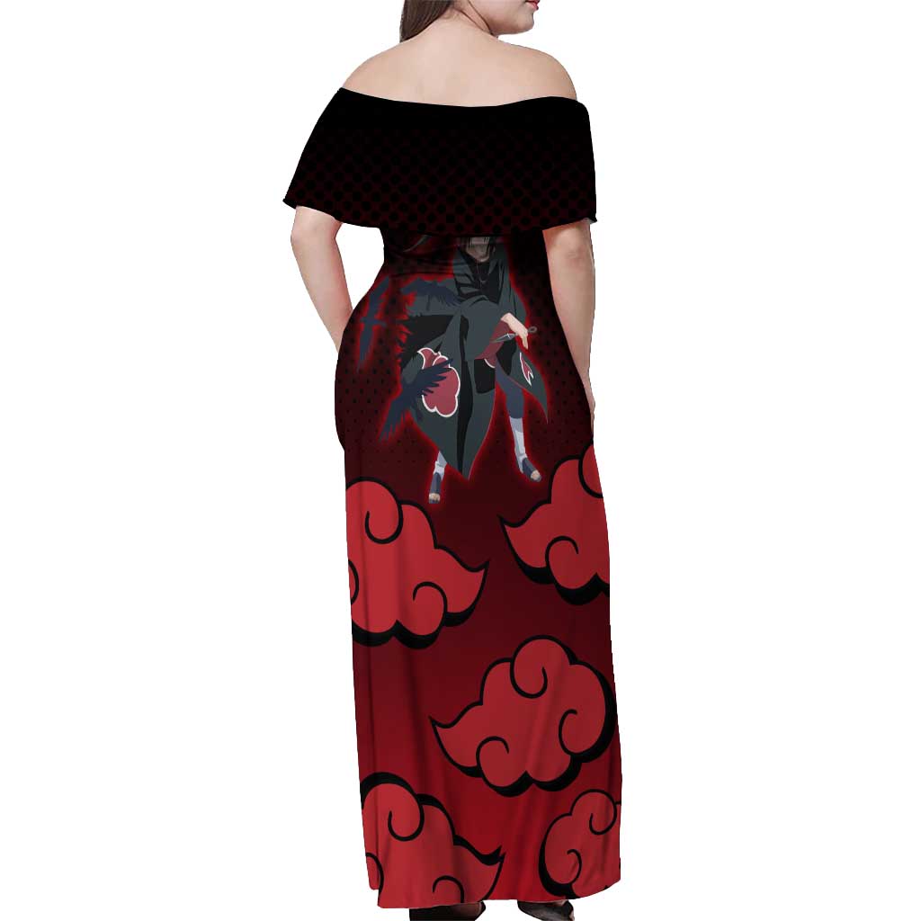 Akatsuki Itachi Uchiha - Naruto Off Shoulder Maxi Dress Anime Style