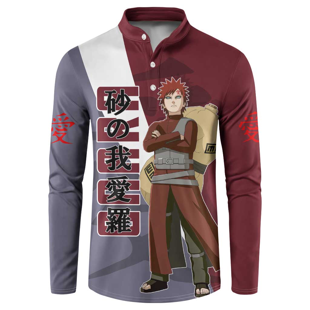 Gaara - Naruto Button Sweatshirt Anime Style