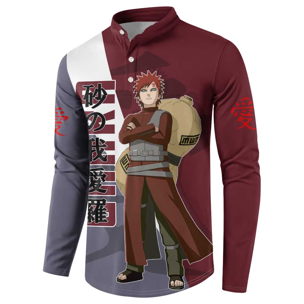 Gaara - Naruto Button Sweatshirt Anime Style