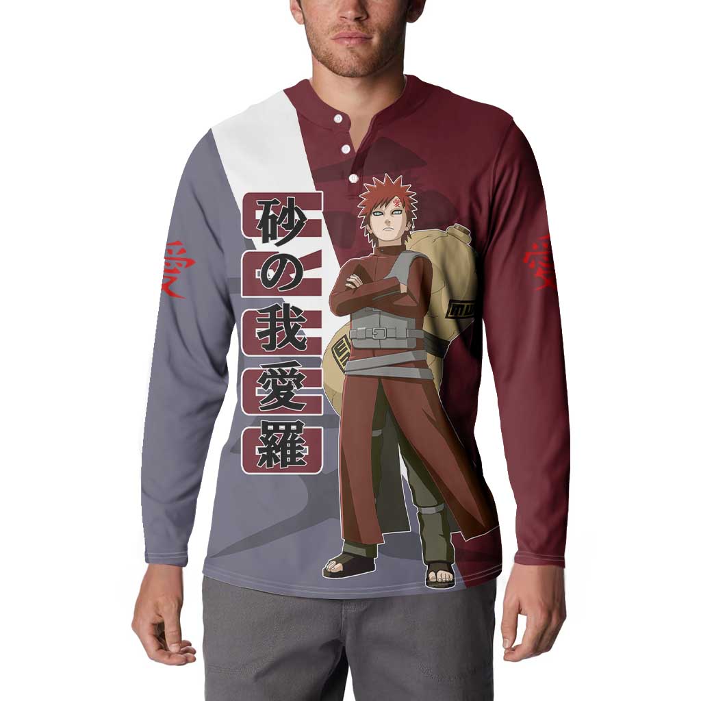 Gaara - Naruto Button Sweatshirt Anime Style