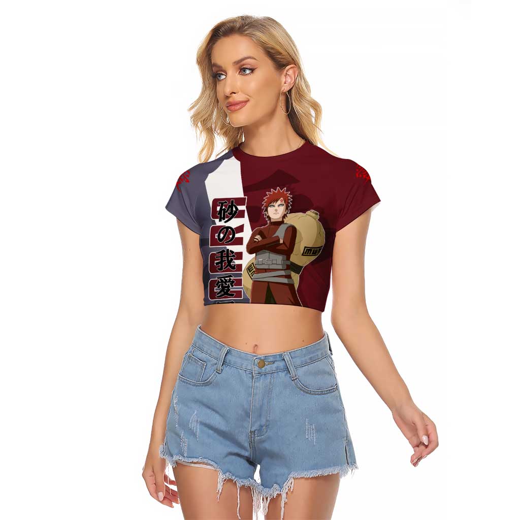 Gaara - Naruto Raglan Cropped T Shirt Anime Style