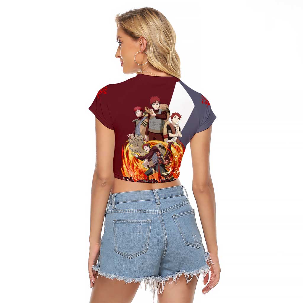Gaara - Naruto Raglan Cropped T Shirt Anime Style