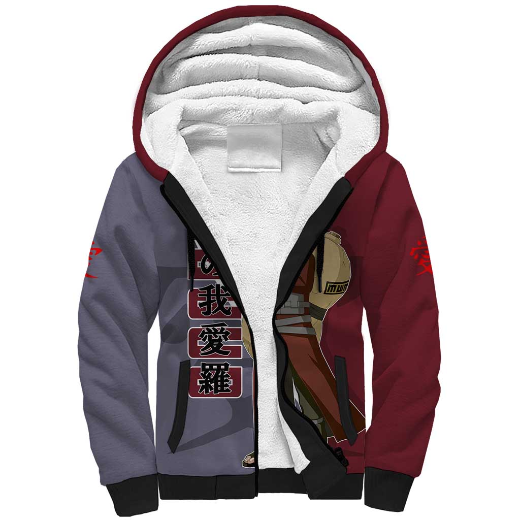 Gaara - Naruto Sherpa Hoodie Anime Style