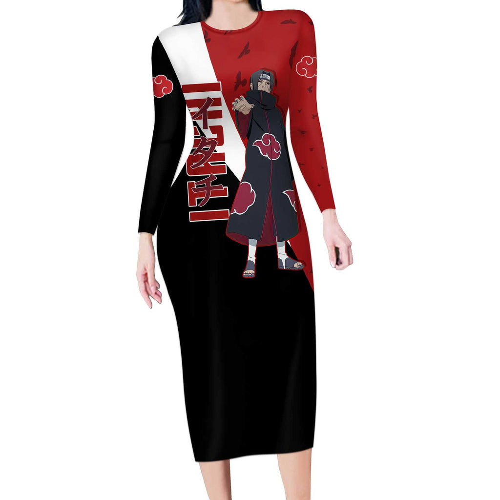 Uchiha Itachi - Naruto Long Sleeve Bodycon Dress Anime Style