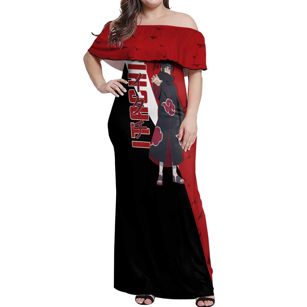 Uchiha Itachi - Naruto Off Shoulder Maxi Dress Anime Style