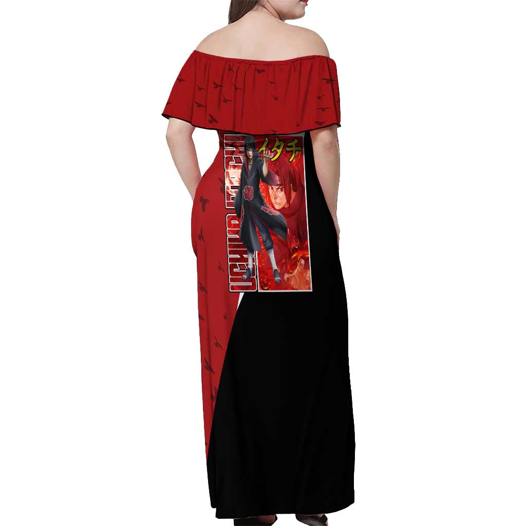 Uchiha Itachi - Naruto Off Shoulder Maxi Dress Anime Style