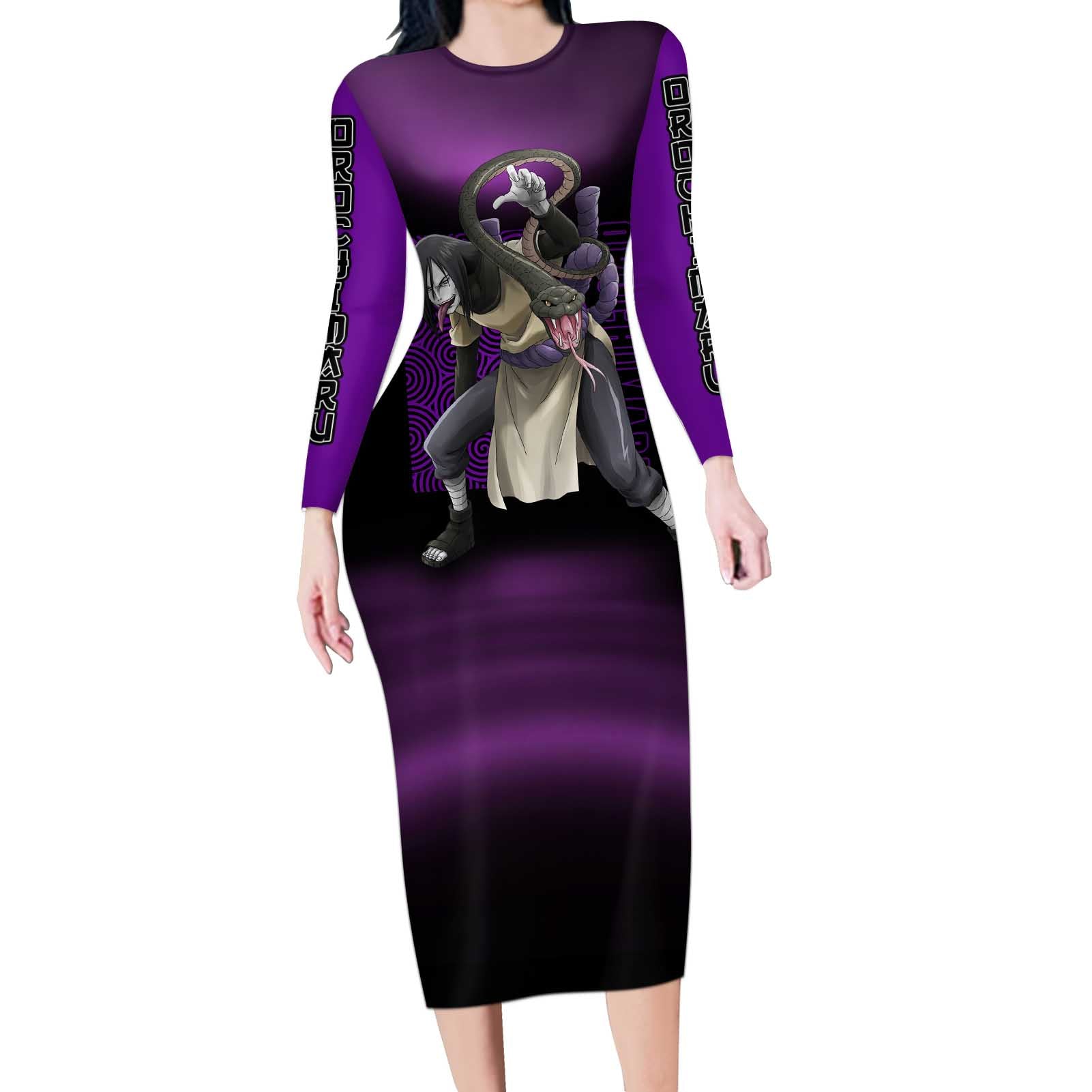 Orochimaru - Naruto Long Sleeve Bodycon Dress Anime Style