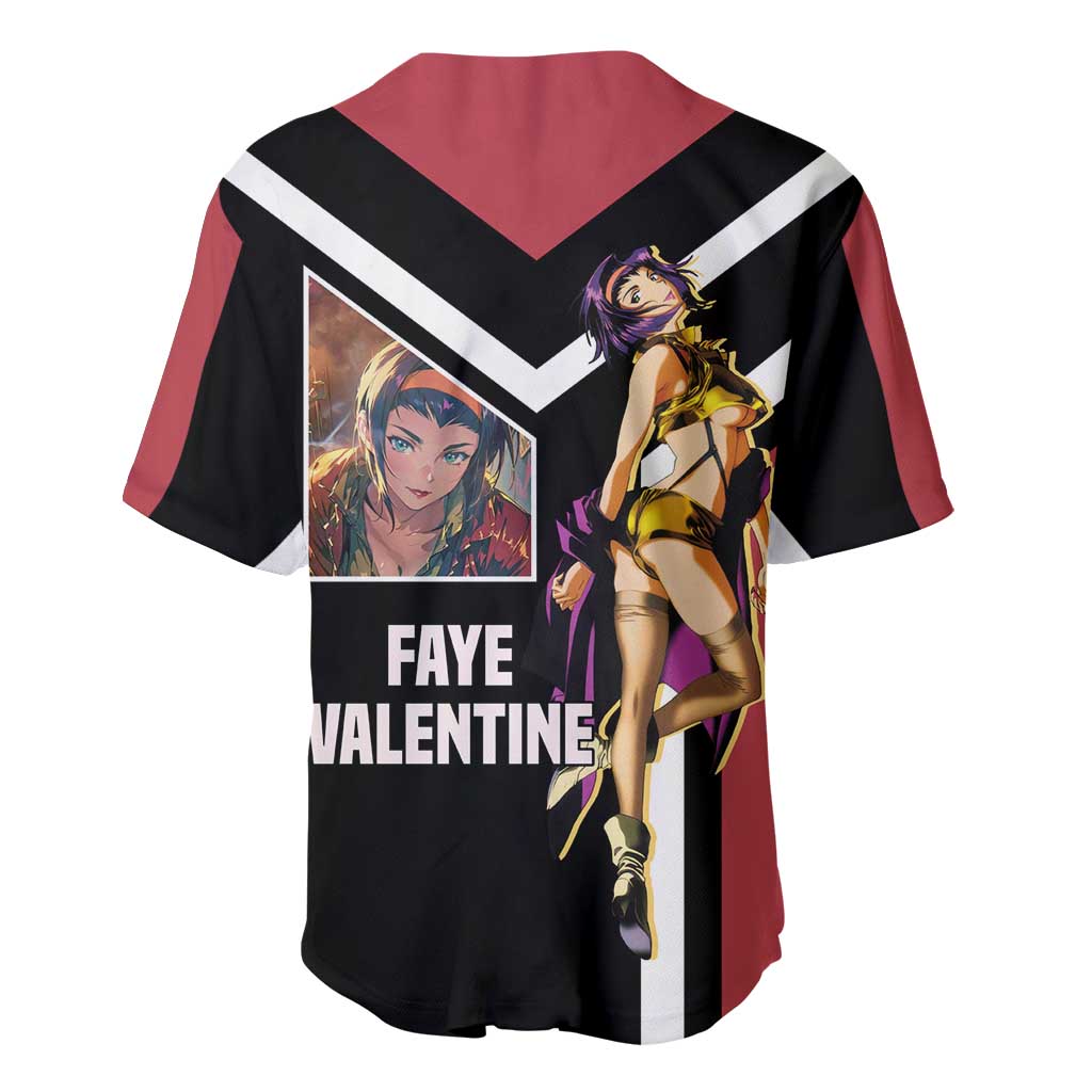 Faye Valentine Cowboy Bebop Baseball Jersey with Confident Pose and Stylish Space Design - The Mazicc