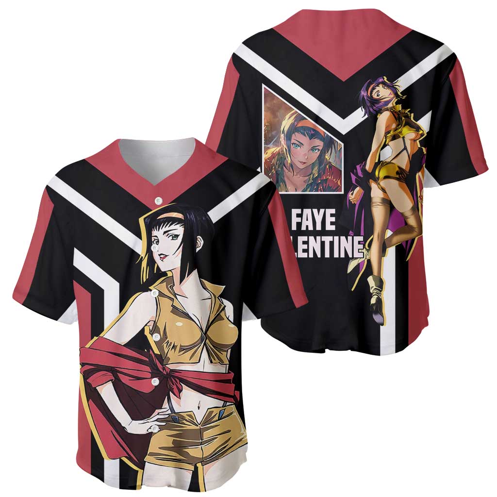 Faye Valentine Cowboy Bebop Baseball Jersey with Confident Pose and Stylish Space Design - The Mazicc