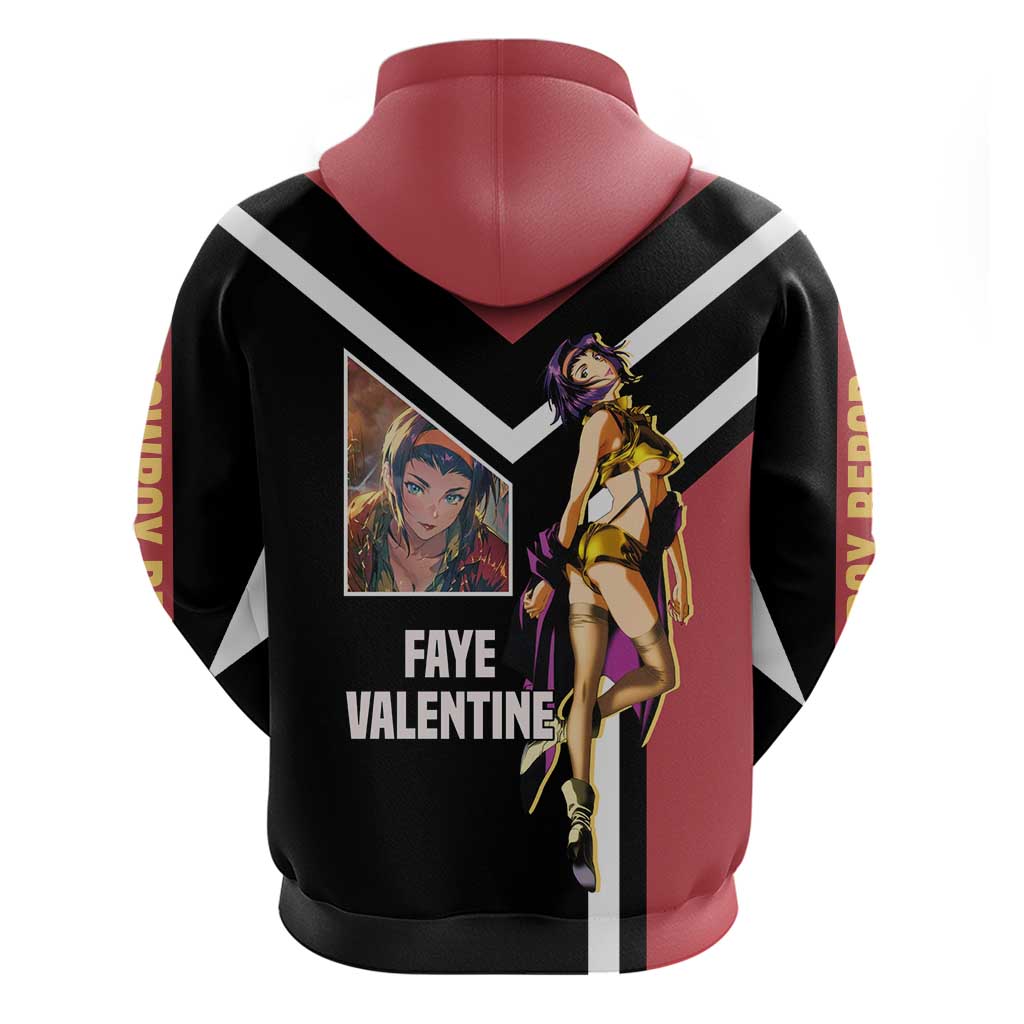 Faye Valentine Cowboy Bebop Hoodie with Confident Pose and Stylish Space Design - The Mazicc