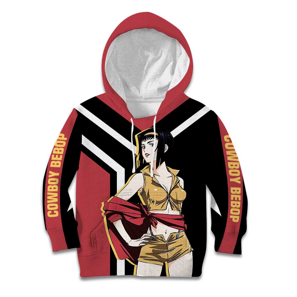 Faye Valentine Cowboy Bebop Kid Hoodie with Confident Pose and Stylish Space Design - The Mazicc