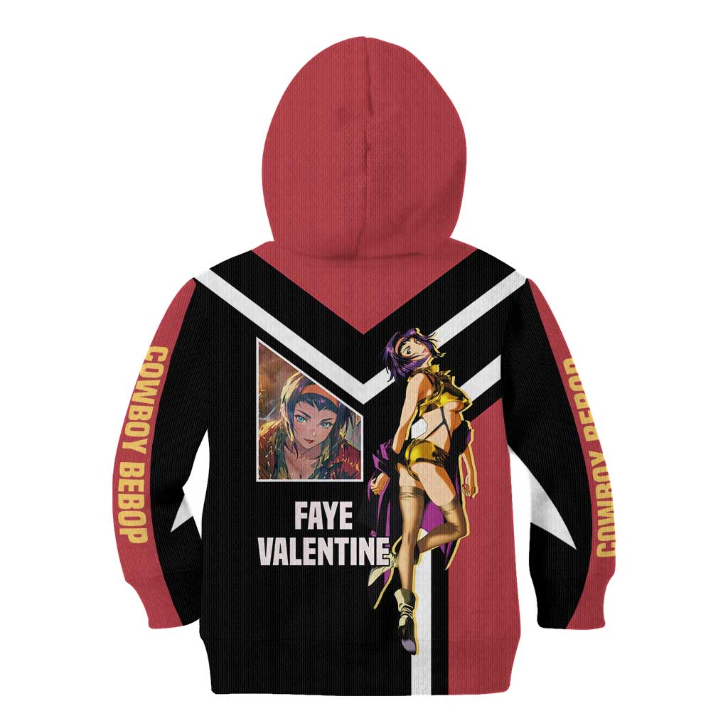 Faye Valentine Cowboy Bebop Kid Hoodie with Confident Pose and Stylish Space Design - The Mazicc