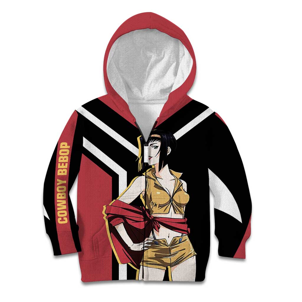 Faye Valentine Cowboy Bebop Kid Hoodie with Confident Pose and Stylish Space Design - The Mazicc