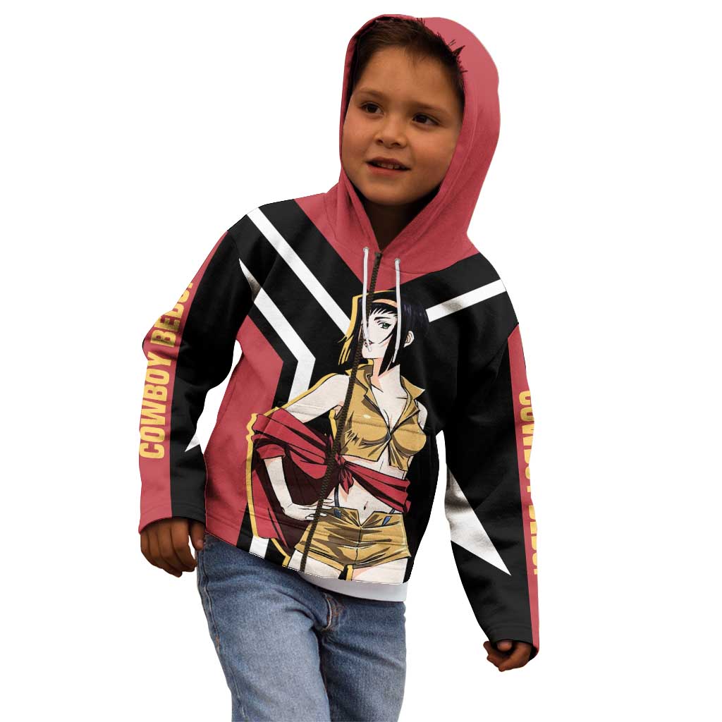 Faye Valentine Cowboy Bebop Kid Hoodie with Confident Pose and Stylish Space Design - The Mazicc