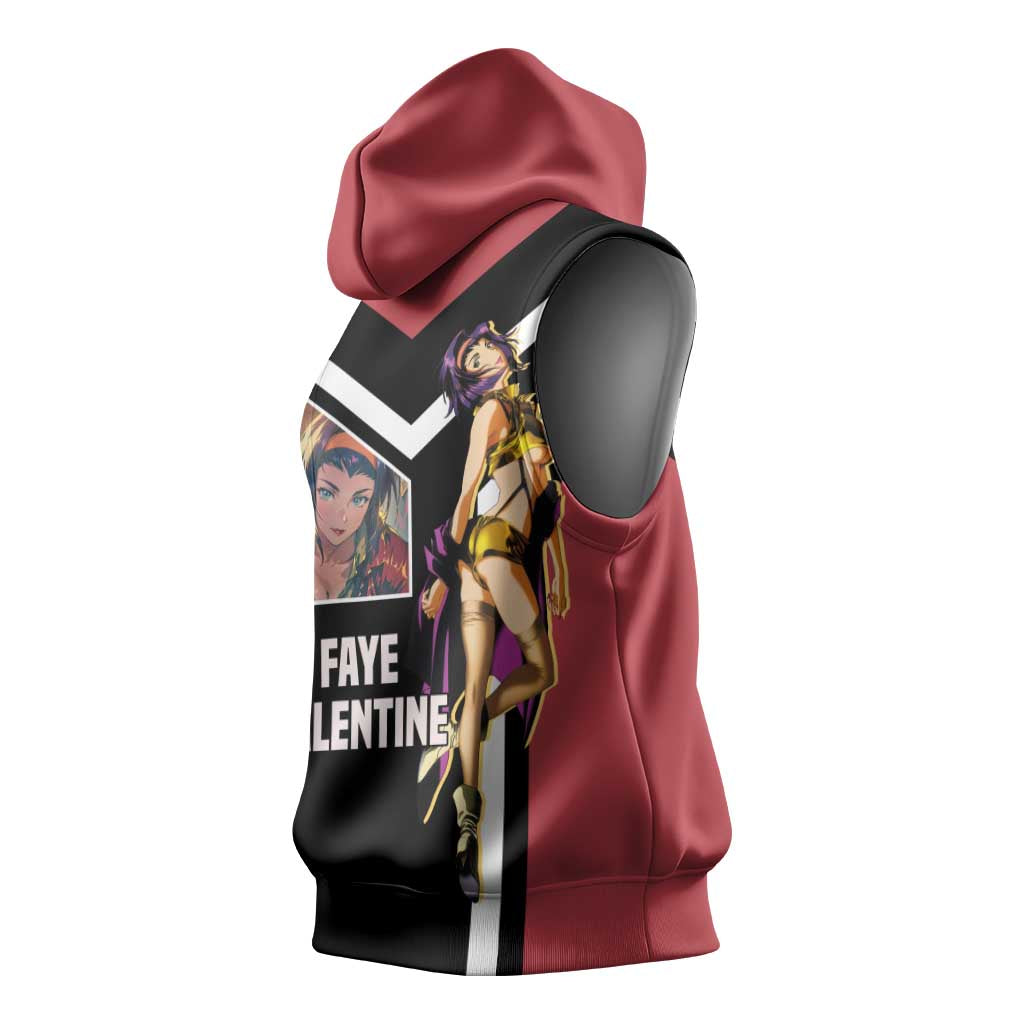 Faye Valentine Cowboy Bebop Sleeveless Hoodie with Confident Pose and Stylish Space Design - The Mazicc