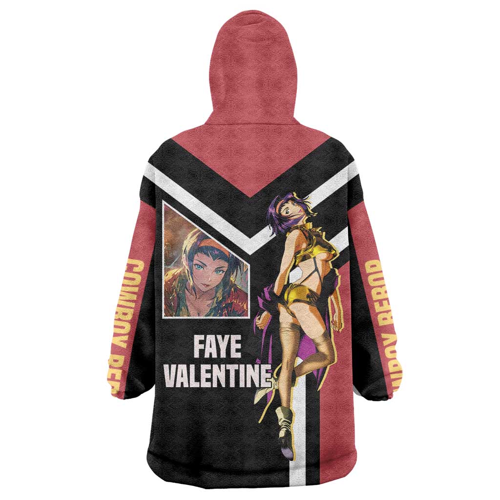 Faye Valentine Cowboy Bebop Wearable Blanket Hoodie with Confident Pose and Stylish Space Design - The Mazicc