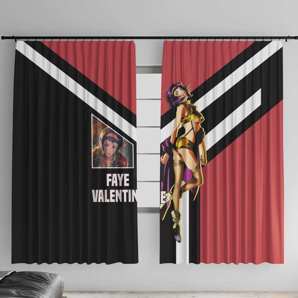 Faye Valentine Cowboy Bebop Window Curtain with Confident Pose and Stylish Space Design - The Mazicc