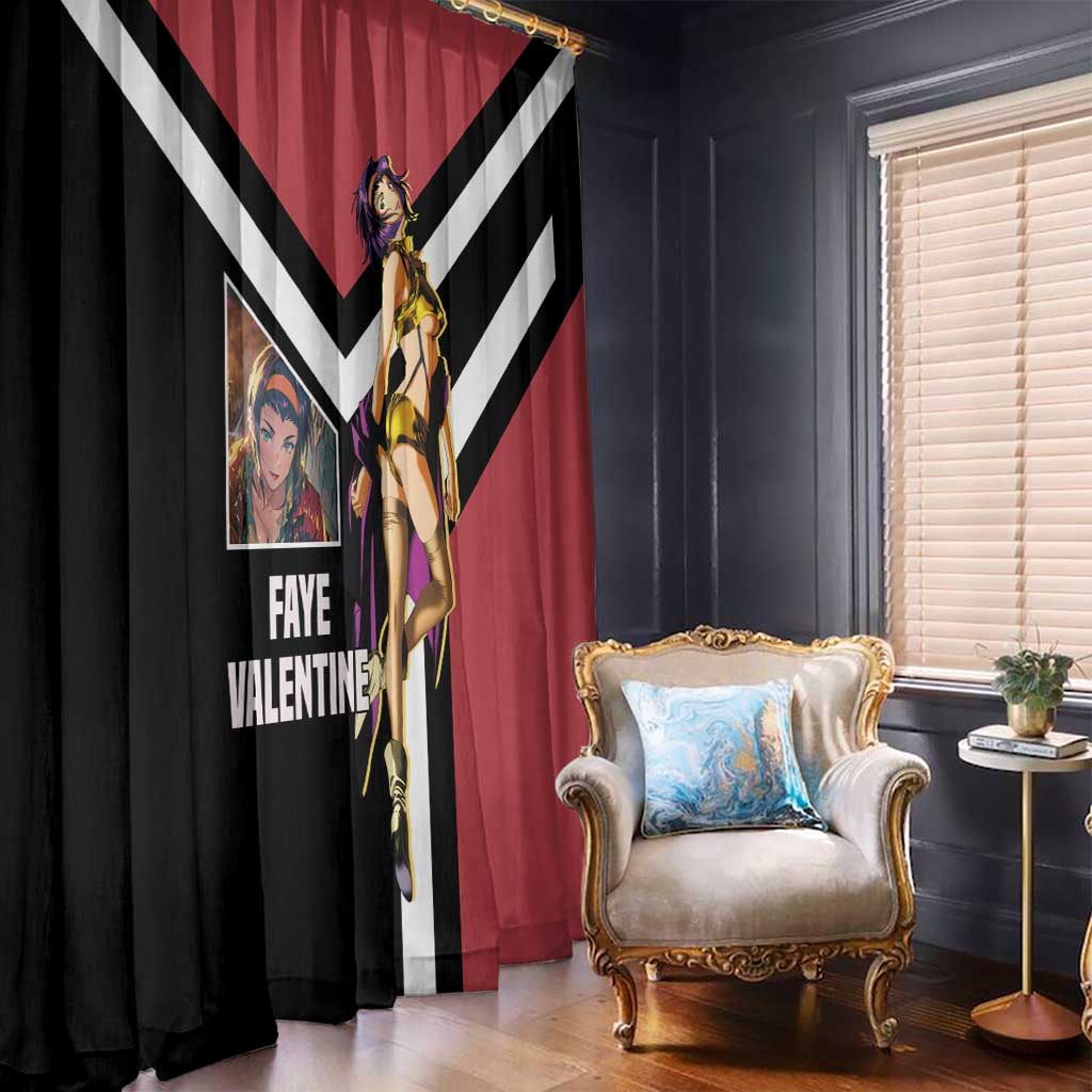 Faye Valentine Cowboy Bebop Window Curtain with Confident Pose and Stylish Space Design - The Mazicc