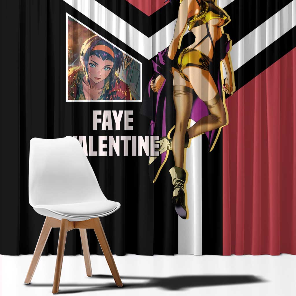 Faye Valentine Cowboy Bebop Window Curtain with Confident Pose and Stylish Space Design - The Mazicc