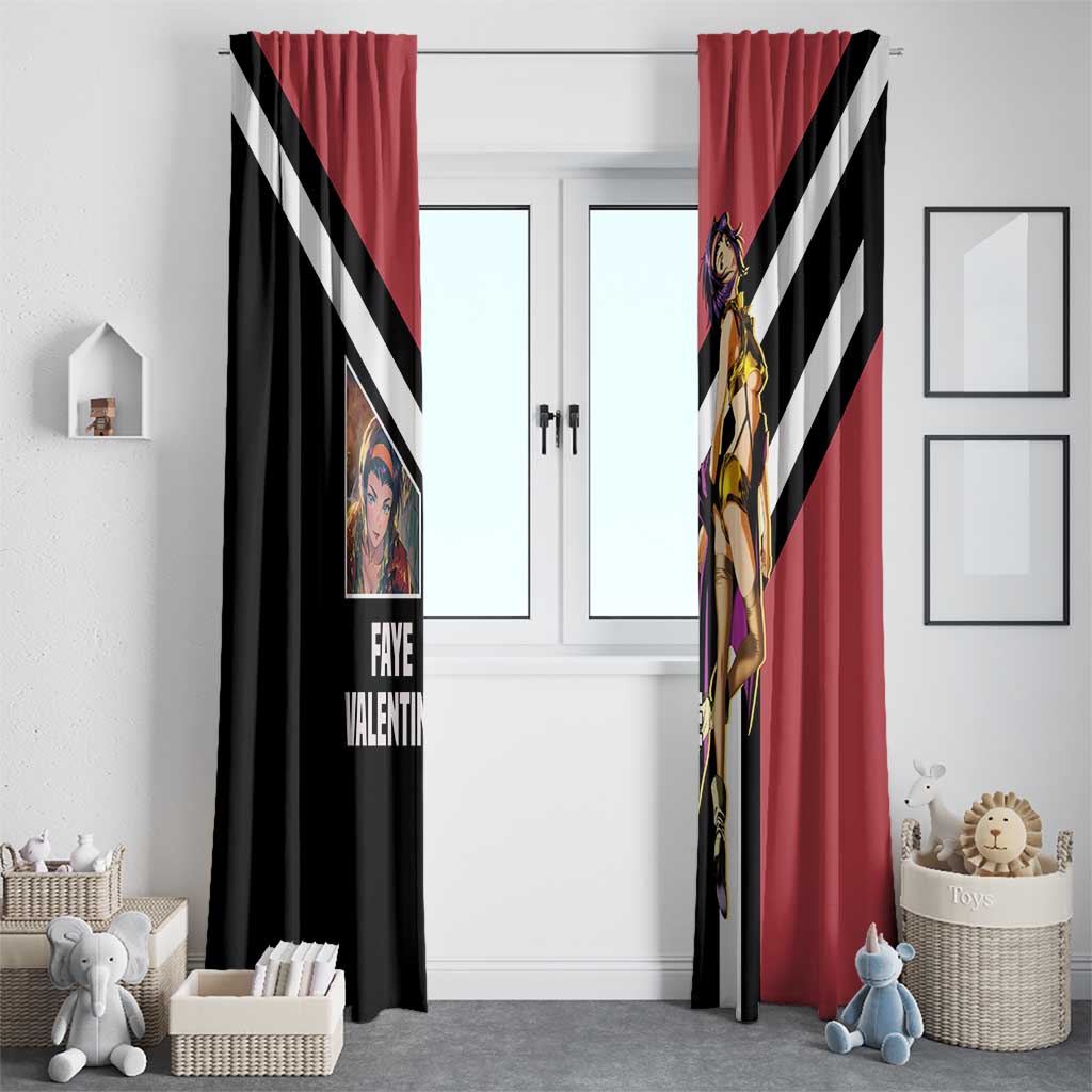 Faye Valentine Cowboy Bebop Window Curtain with Confident Pose and Stylish Space Design - The Mazicc