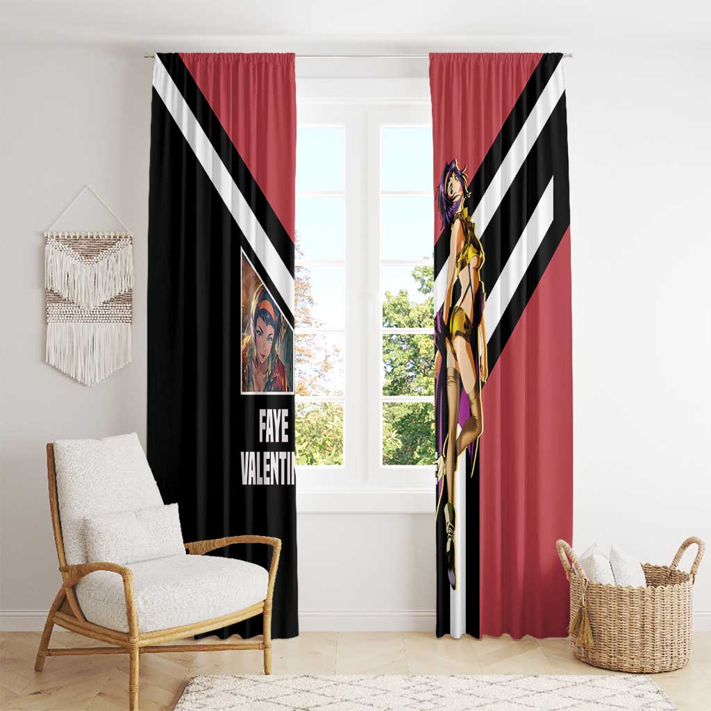 Faye Valentine Cowboy Bebop Window Curtain with Confident Pose and Stylish Space Design - The Mazicc