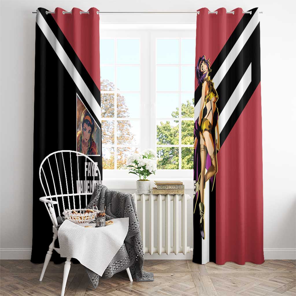 Faye Valentine Cowboy Bebop Window Curtain with Confident Pose and Stylish Space Design - The Mazicc