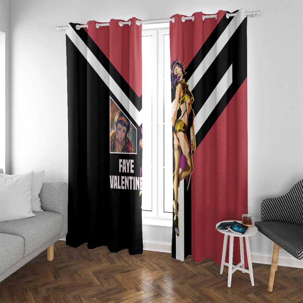 Faye Valentine Cowboy Bebop Window Curtain with Confident Pose and Stylish Space Design - The Mazicc