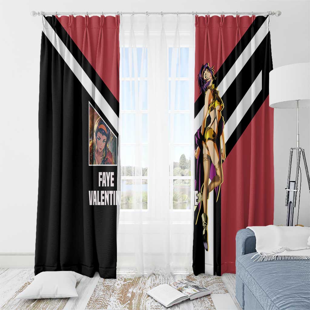 Faye Valentine Cowboy Bebop Window Curtain with Confident Pose and Stylish Space Design - The Mazicc