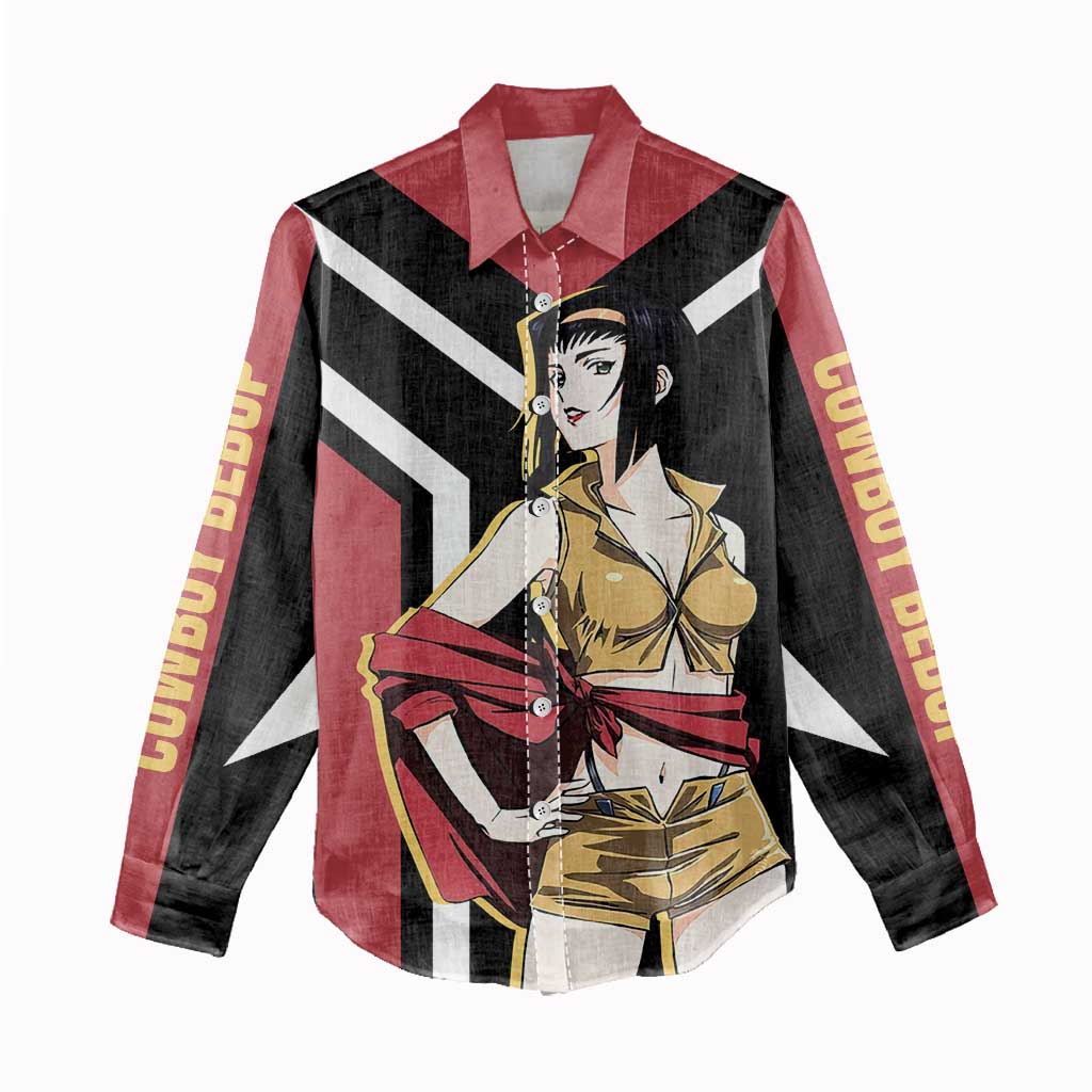 Faye Valentine Cowboy Bebop Women Casual Shirt with Confident Pose and Stylish Space Design - The Mazicc