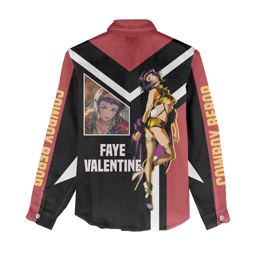 Faye Valentine Cowboy Bebop Women Casual Shirt with Confident Pose and Stylish Space Design - The Mazicc