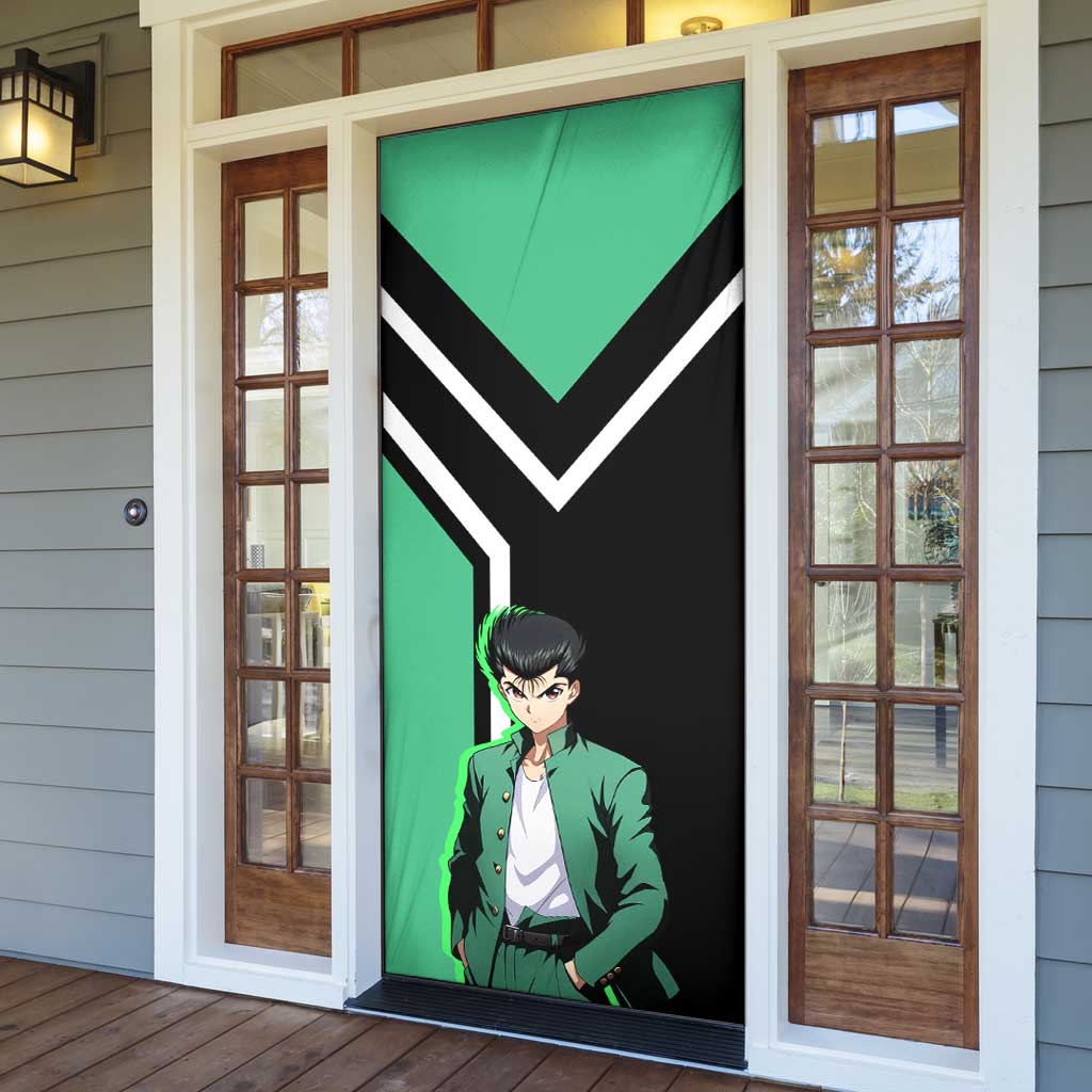 Yusuke Urameshi Yu Yu Hakusho Door Cover with Spirit Gun Pose and Action-Packed Design - The Mazicc