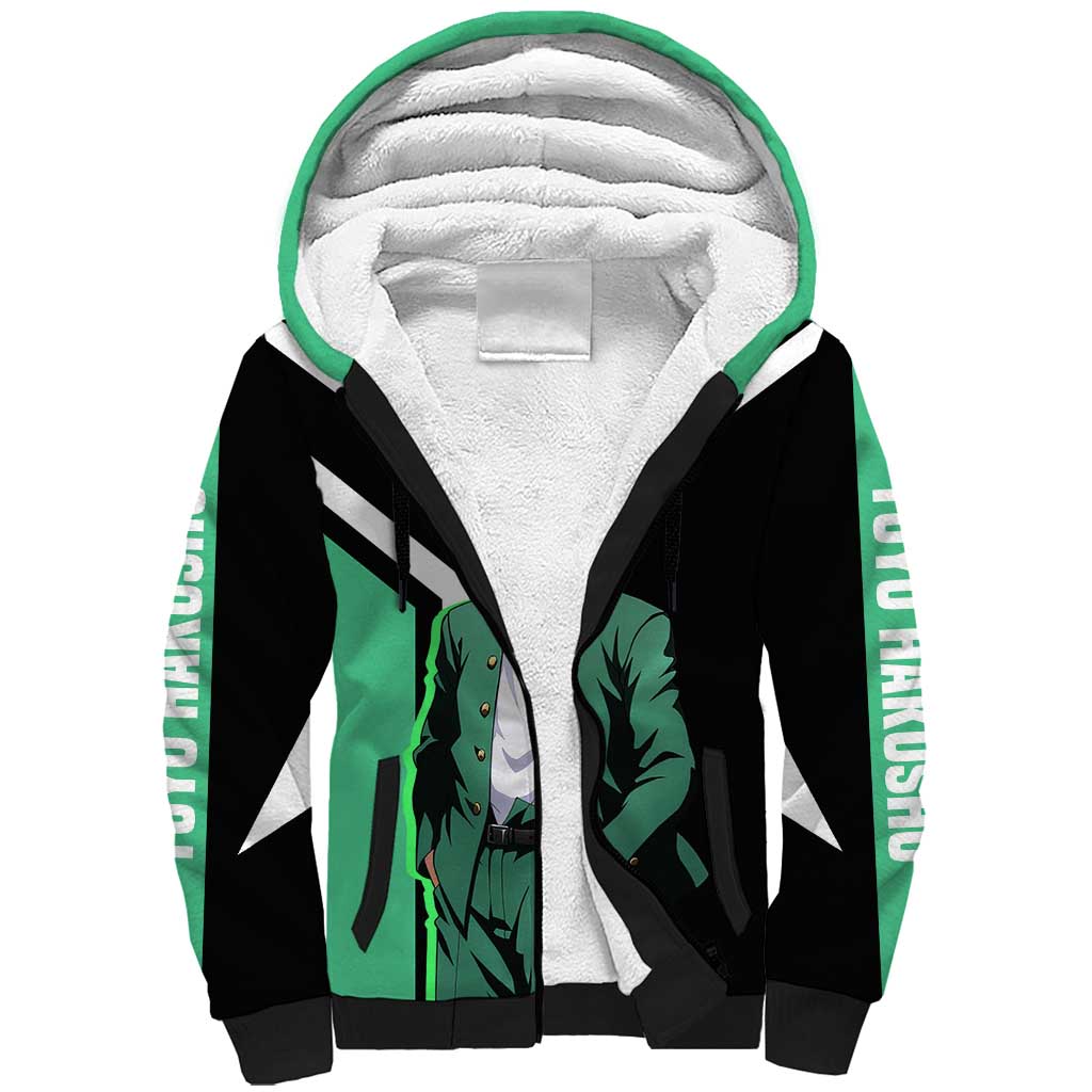 Yusuke Urameshi Yu Yu Hakusho Sherpa Hoodie with Spirit Gun Pose and Action-Packed Design - The Mazicc